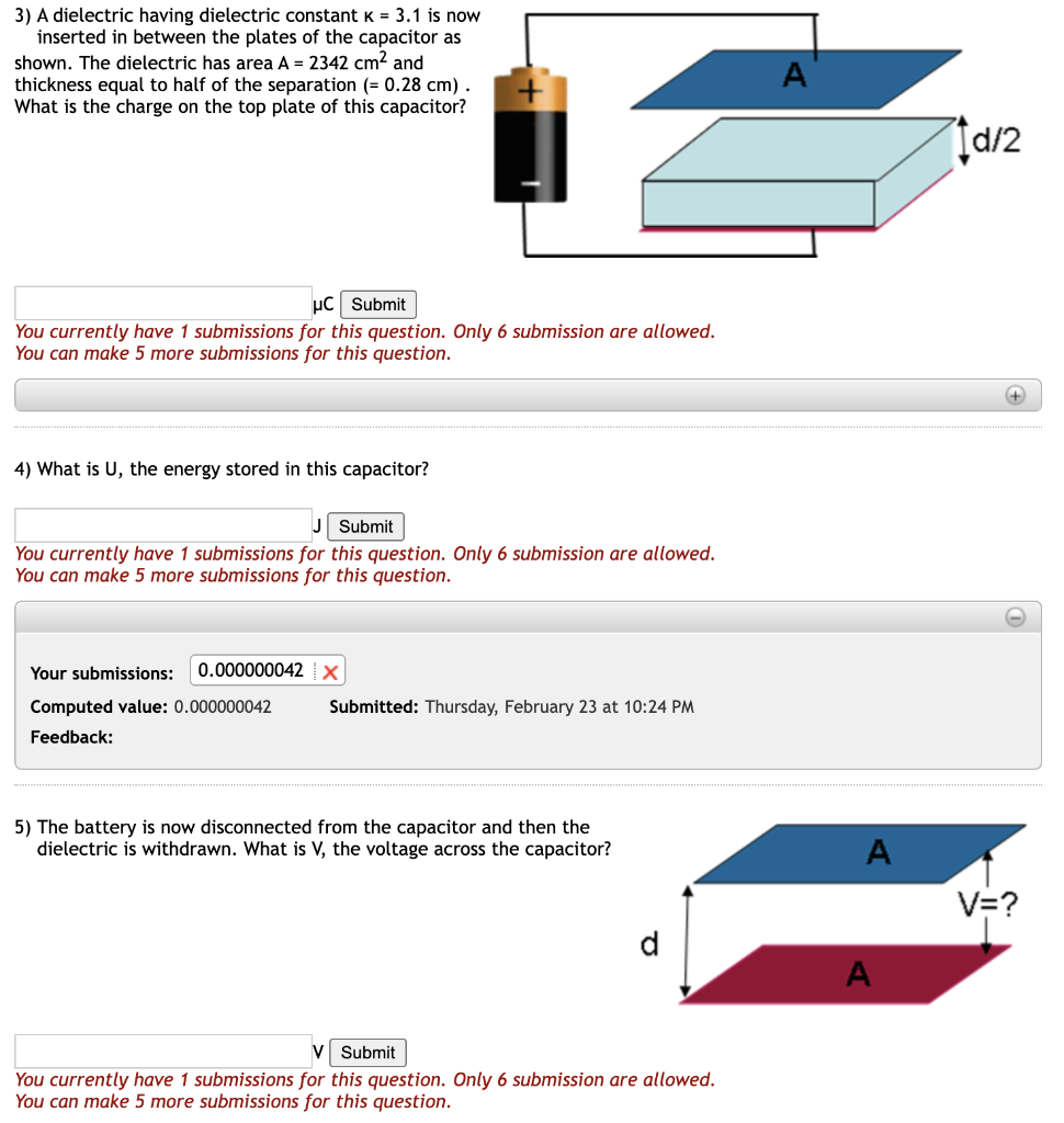 Solved Two Parallel Plates Each Having Area A 2342 Cm2 Are Chegg