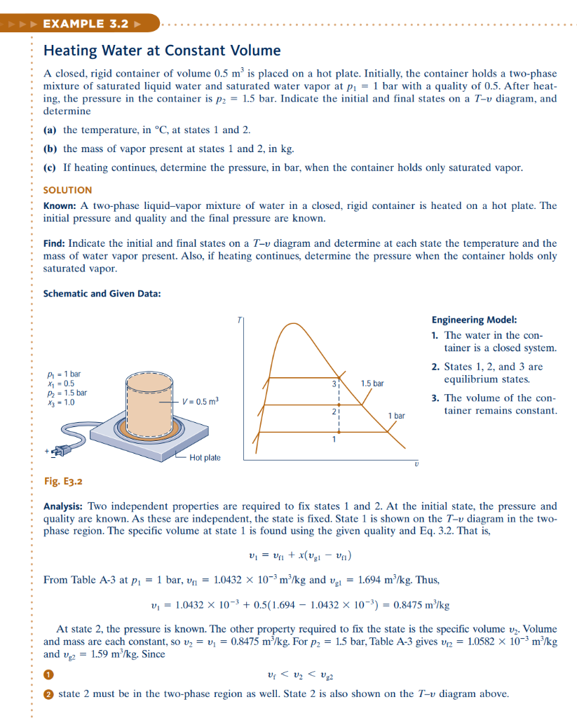 Solved Heating Water At Constant Volume A Closed Rigid Chegg