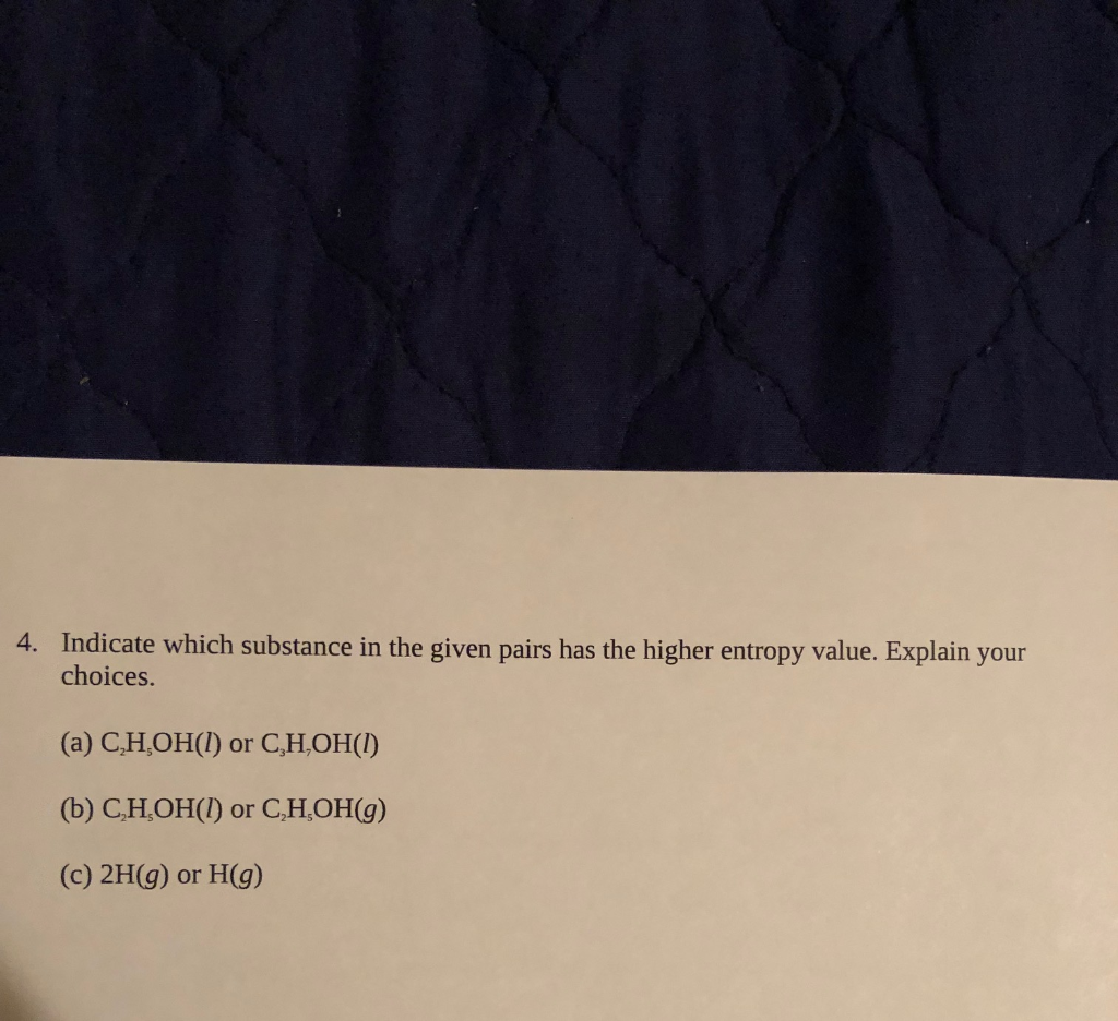 Solved Indicate Which Substance In The Given Pairs Has Chegg