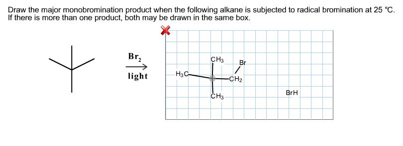 Solved Draw The Major Monobromination Product When The Chegg