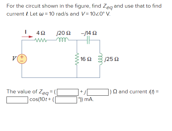 Solved For The Circuit Shown In The Figure Find Zeq And Use Chegg