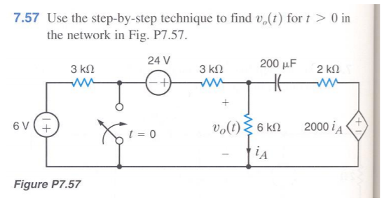 Solved Use The Step By Step Technique To Find Vo T For Chegg