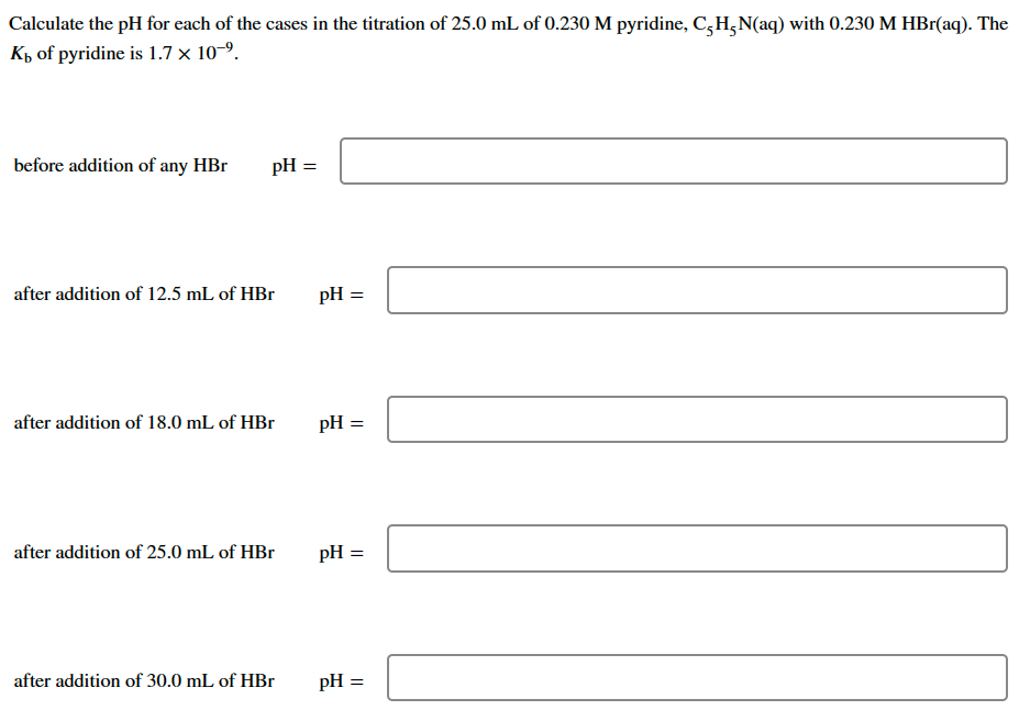 Solved Calculate The Ph For Each Of The Cases In The Chegg