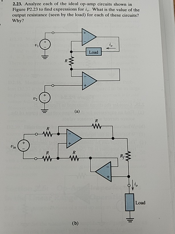 Solved 2 23 Analyze Each Of The Ideal Op Circuits Shown Chegg