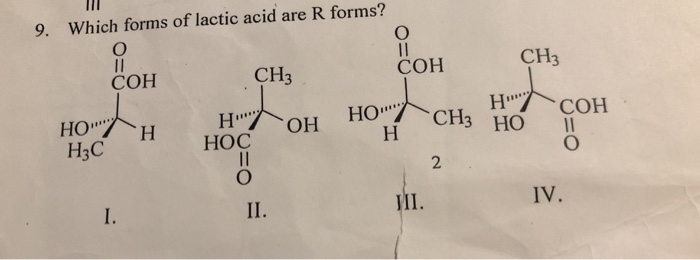 Solved Which Forms Of Lactic Acid Are R Forms Ch Coh Chegg