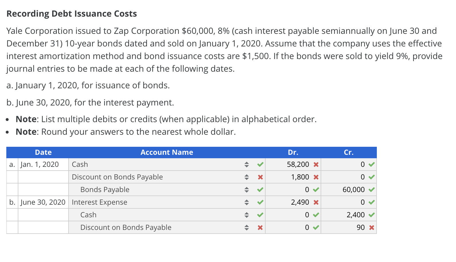 Solved Recording Debt Issuance Costs Yale Corporation Issued Chegg