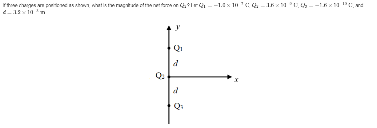 Solved If Three Charges Are Positioned As Shown What Is The Chegg