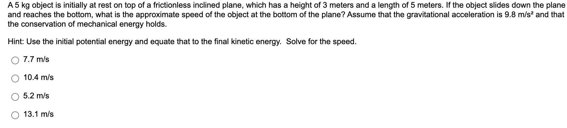 Solved A Kg Object Is Initially At Rest On Top Of A Chegg