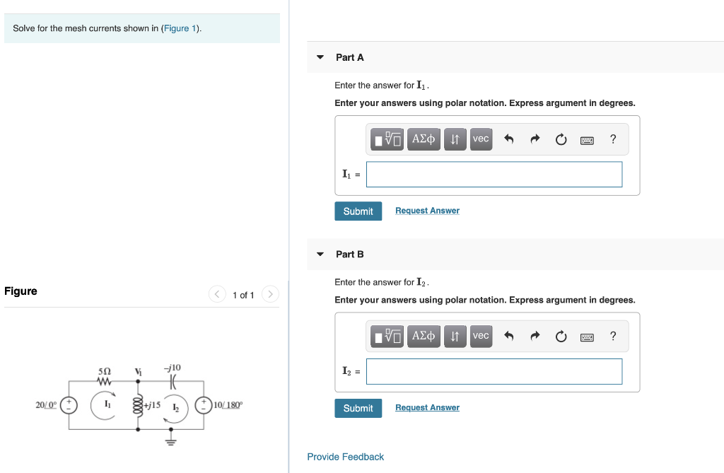 Solved Solve For The Mesh Currents Shown In Figure Part Chegg