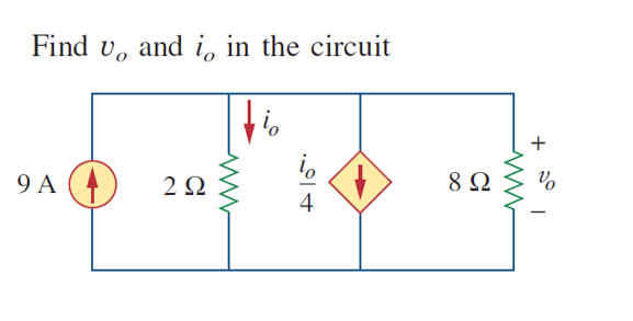 Solved Find Vo And Io In The Circuit Chegg