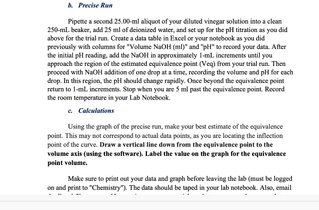 Solved Part I Titration Of Acetic Acid Fill Approximately Chegg