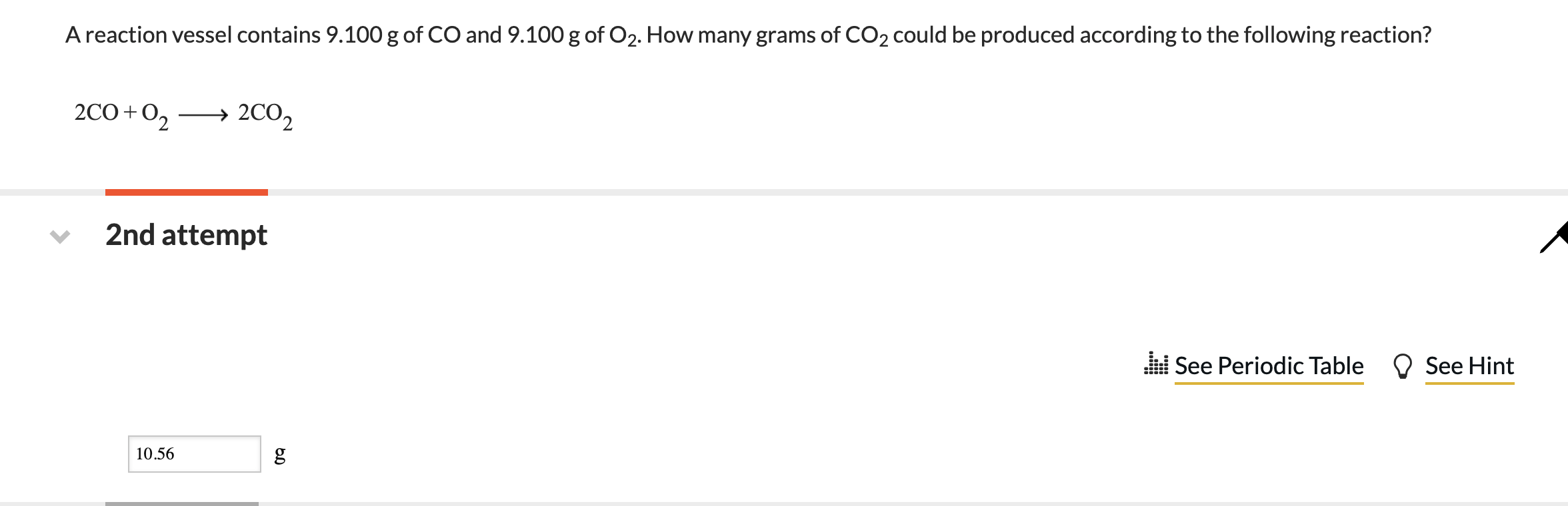 Solved A Reaction Vessel Contains G Of Co And G Chegg