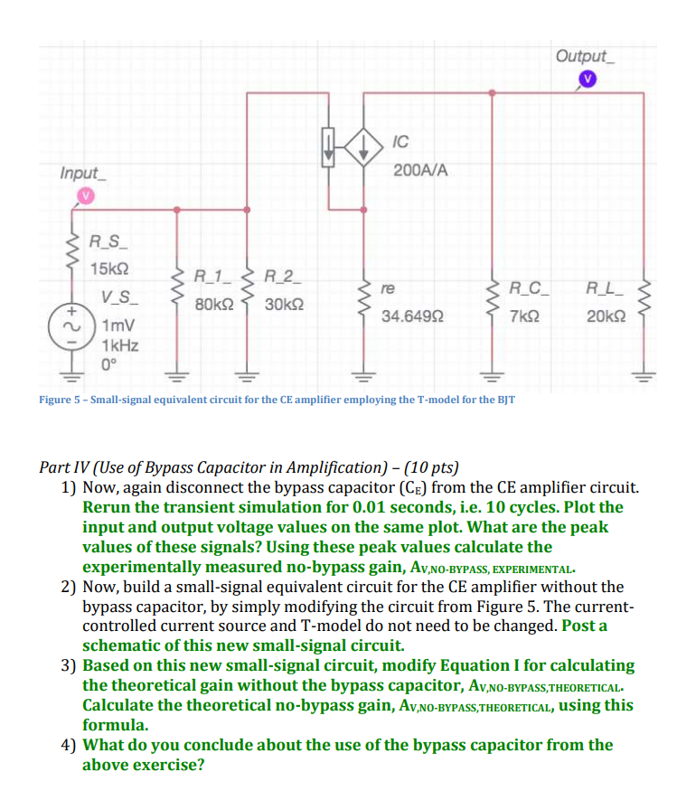 Solved Part Iii Small Signal Equivalent Circuits Pts Chegg