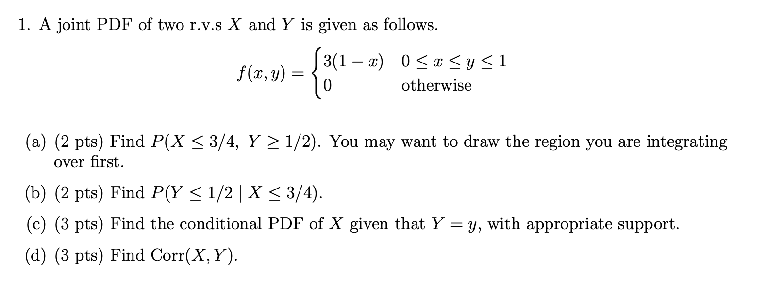 Solved A Joint Pdf Of Two R V S X And Y Is Given As Chegg