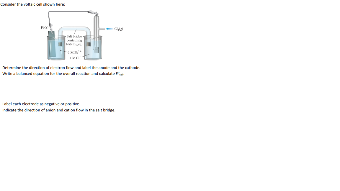 Solved Consider The Voltaic Cell Shown Here Pb S Ci Chegg