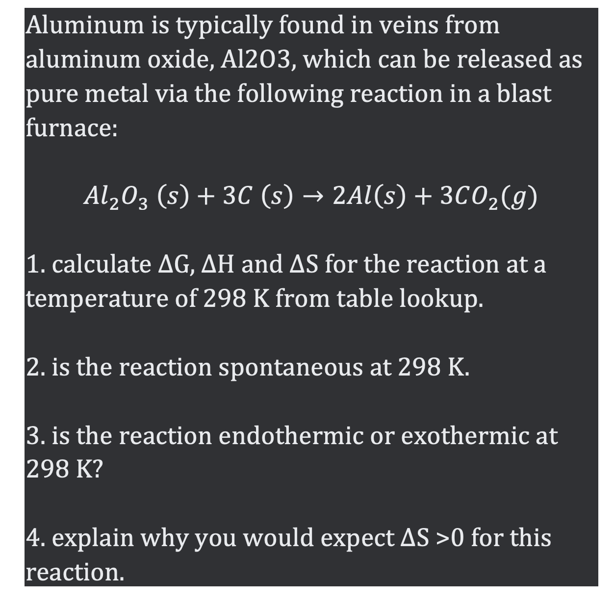 Solved Aluminum Is Typically Found In Veins From Aluminum Chegg