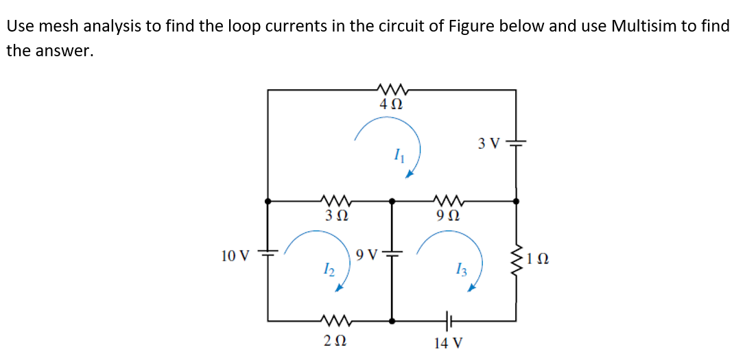 Solved Use Mesh Analysis To Find The Loop Currents In The Chegg