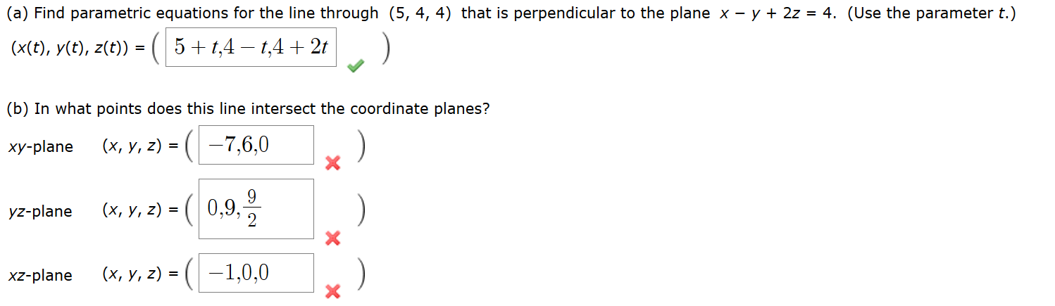 Solved A Find Parametric Equations For The Line Through Chegg