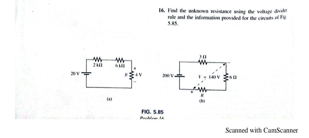 Solved 16 Find The Unknown Resistance Using The Voltage Chegg