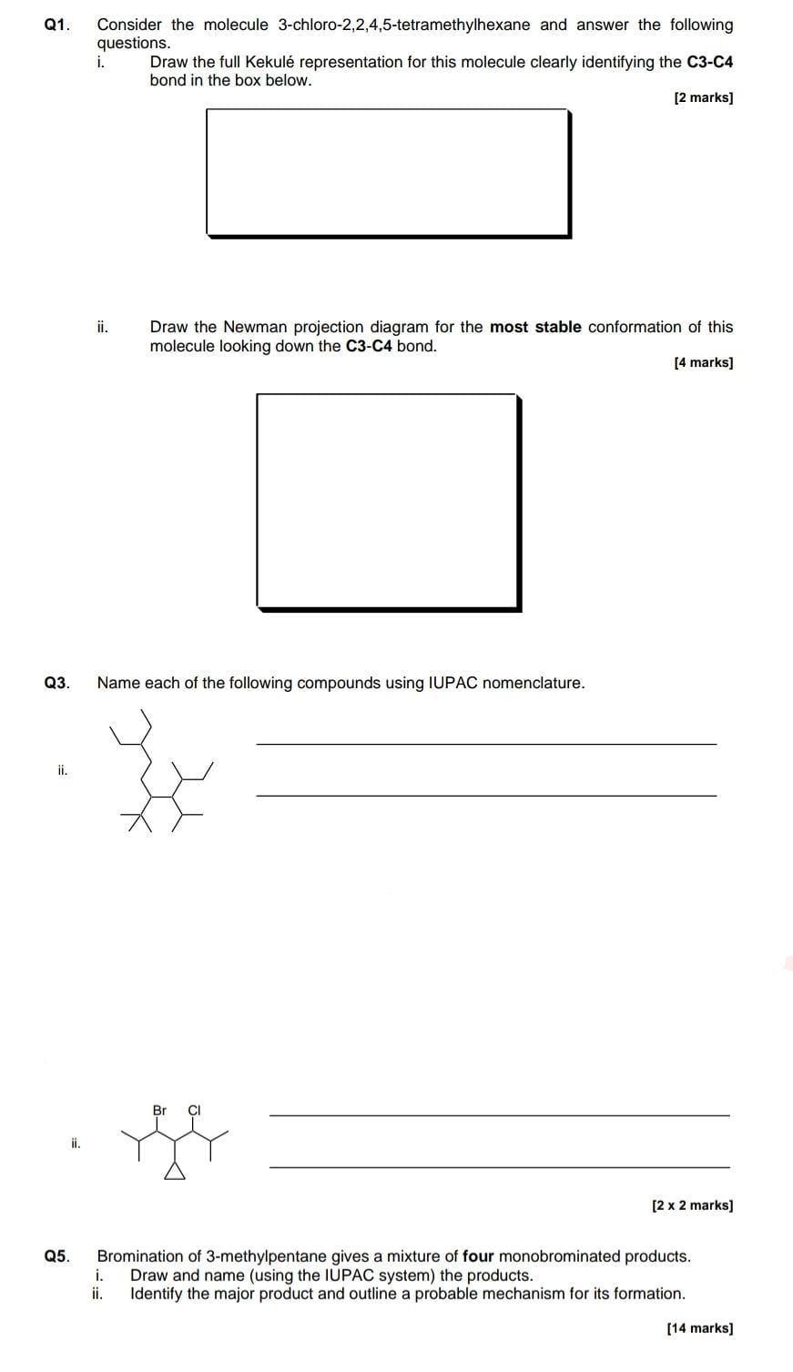 Solved Q Consider The Molecule Chegg