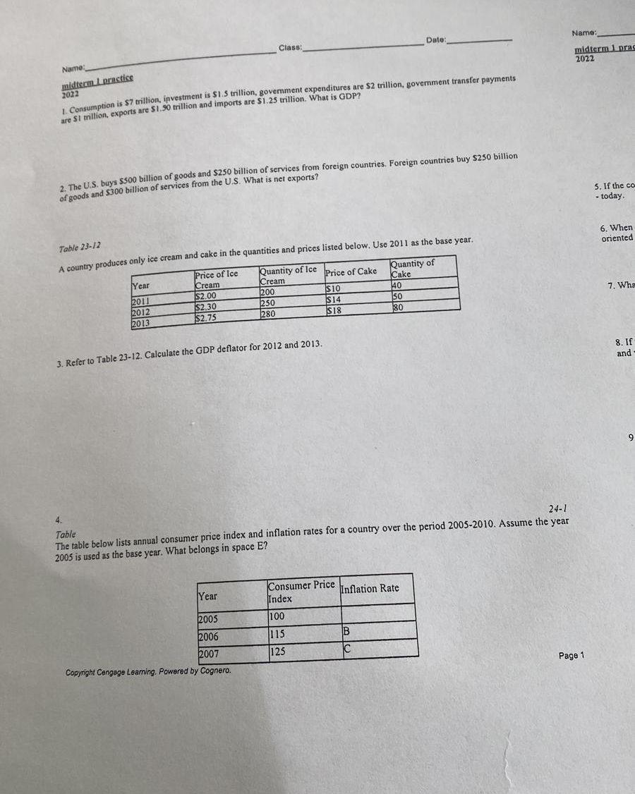 Solved Name Date Class Midterm Prac 2022 Name Midteam I Chegg