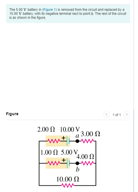 Solved The 5 00 V Battery In Figure 1 Is Removed From The Chegg