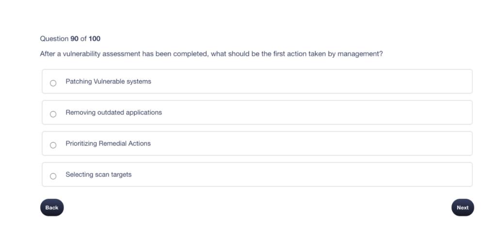 Solved Question Of After A Vulnerability Assessment Chegg