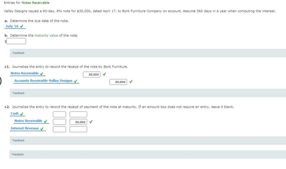 Solved Entries For Notes Receivable Valley Designs Issued A Chegg