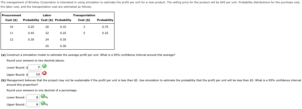 Solved A Construct A Simulation Model To Estimate The Chegg