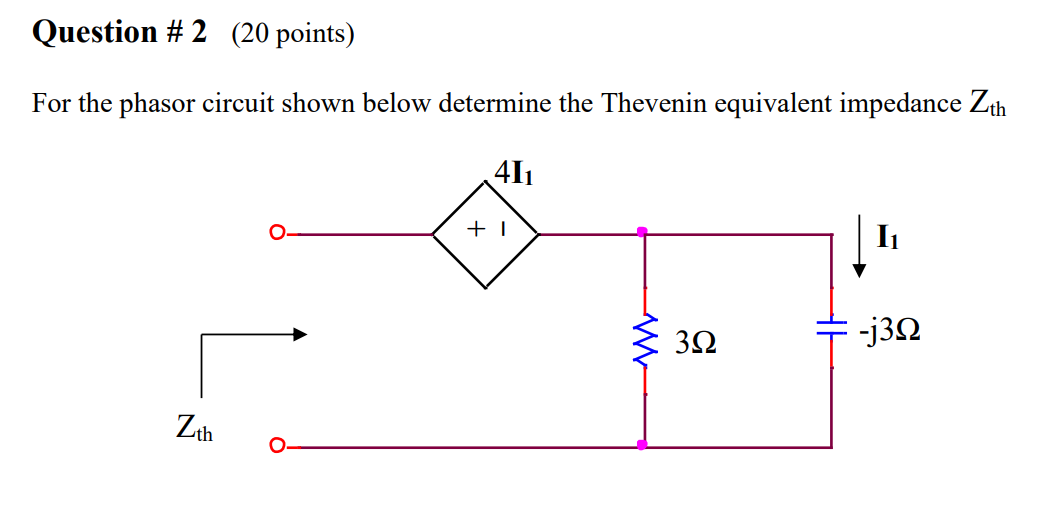 Solved For The Phasor Circuit Shown Below Determine The