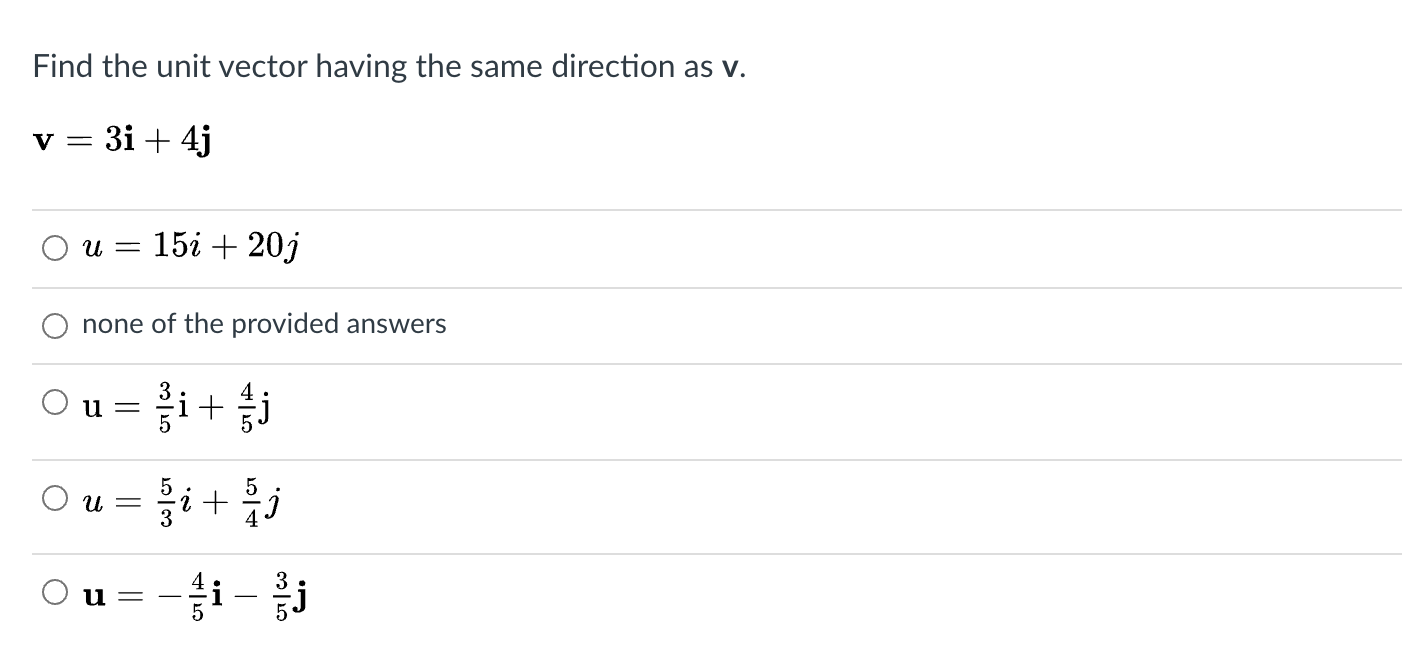 Solved Find The Unit Vector Having The Same Direction As V Chegg