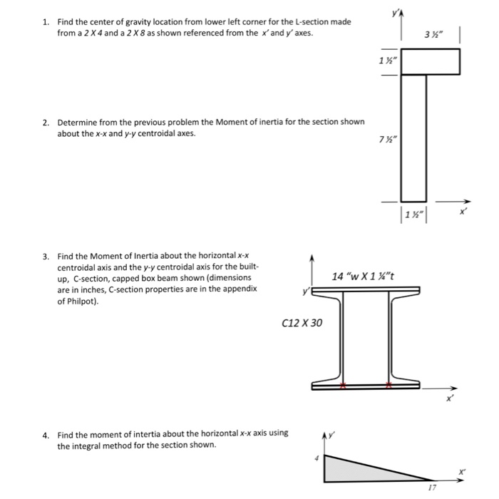 Solved Find The Center Of Gravity Location From Lower Lef...