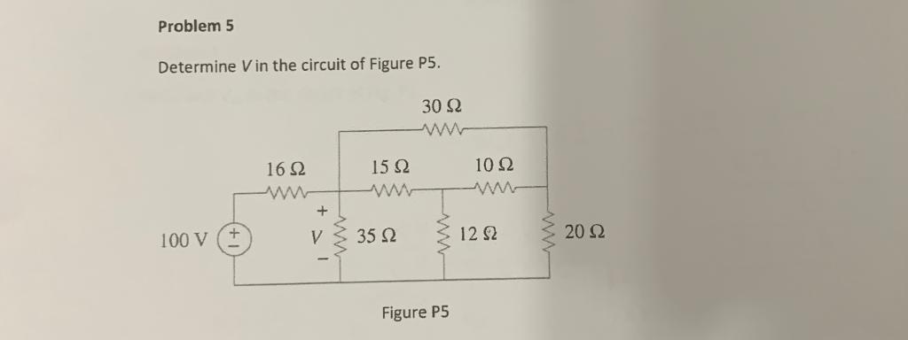 Solved Determine V In The Circuit Of Figure P Figure P Chegg