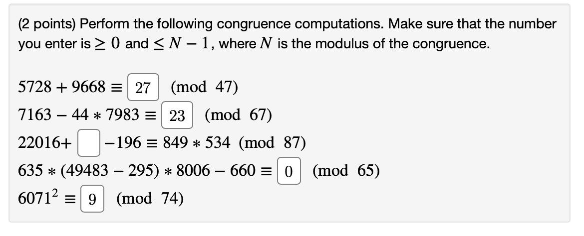 Solved Points Perform The Following Congruence Chegg