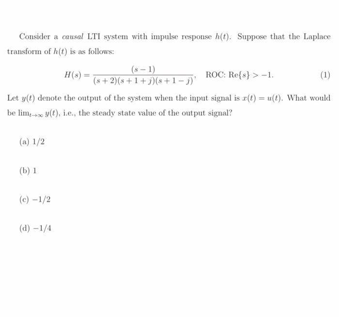 Solved Consider A Causal Lti System With Impulse Response Chegg