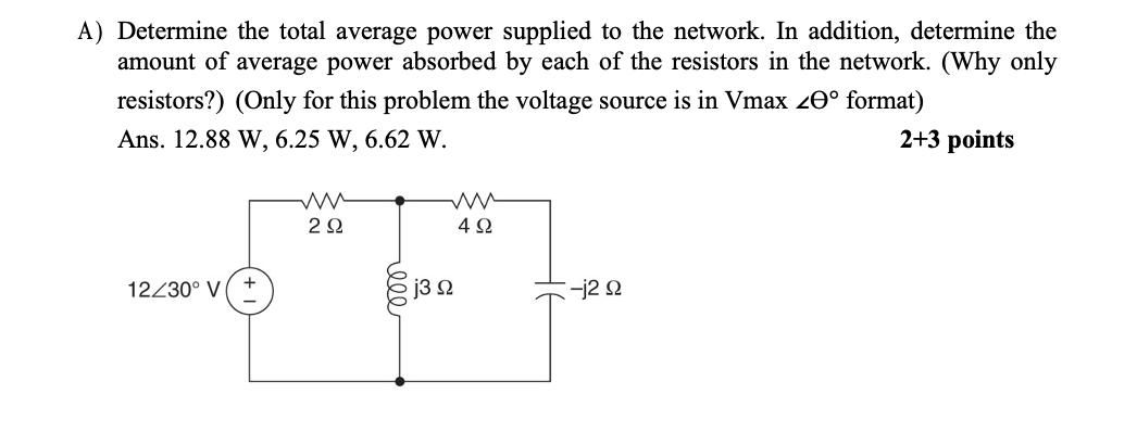 Solved Determine The Total Average Power Supplied To The Chegg