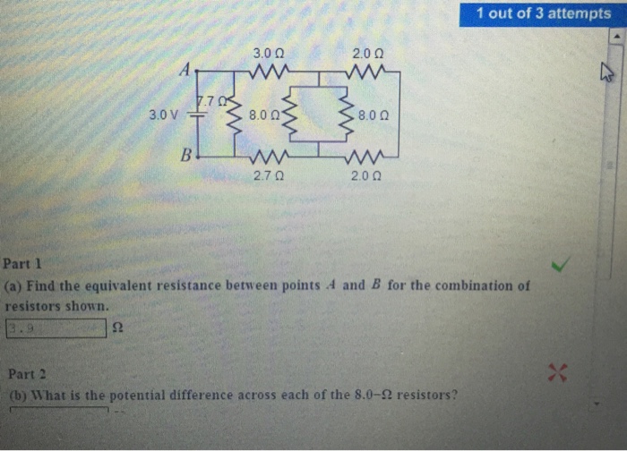 Find The Equivalent Resistance Between Points A Chegg