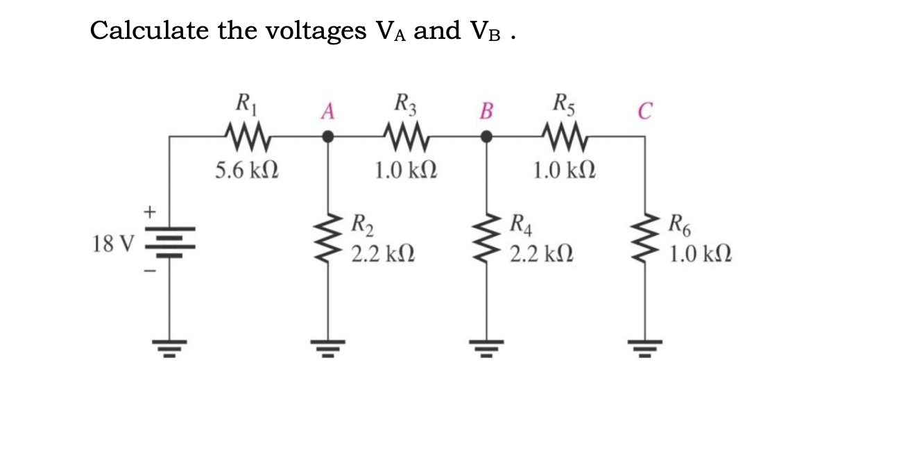 Solved Calculate The Voltages Va And Vb Chegg