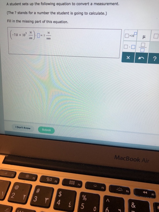 Solved A Student Sets Up The Following Equation To Conver...