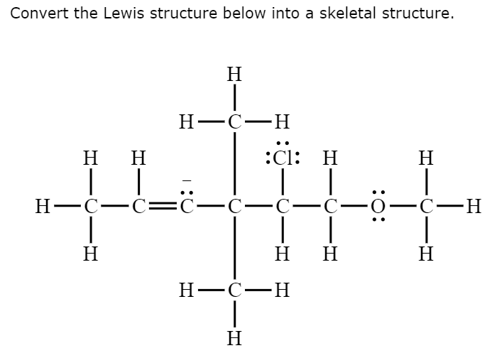 Solved Convert The Lewis Structure Below Into A Skeletal Chegg