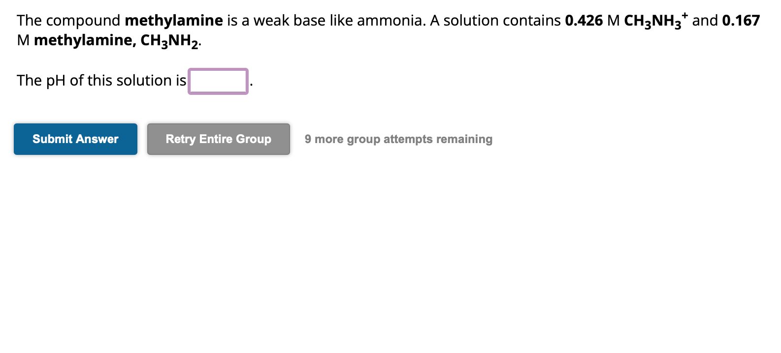 Solved The Compound Methylamine Is A Weak Base Like Ammonia Chegg