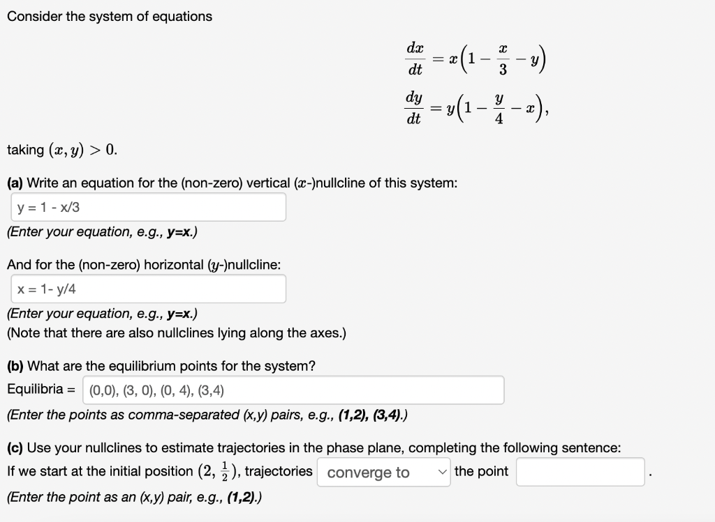 Solved Consider The System Of Equations Chegg