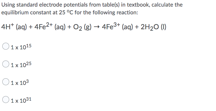 Solved Using Standard Electrode Potentials From Table S In Chegg