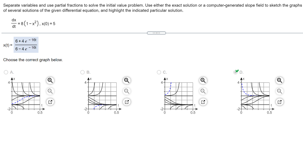 Solved Separate Variables And Use Partial Fractions To Solve Chegg