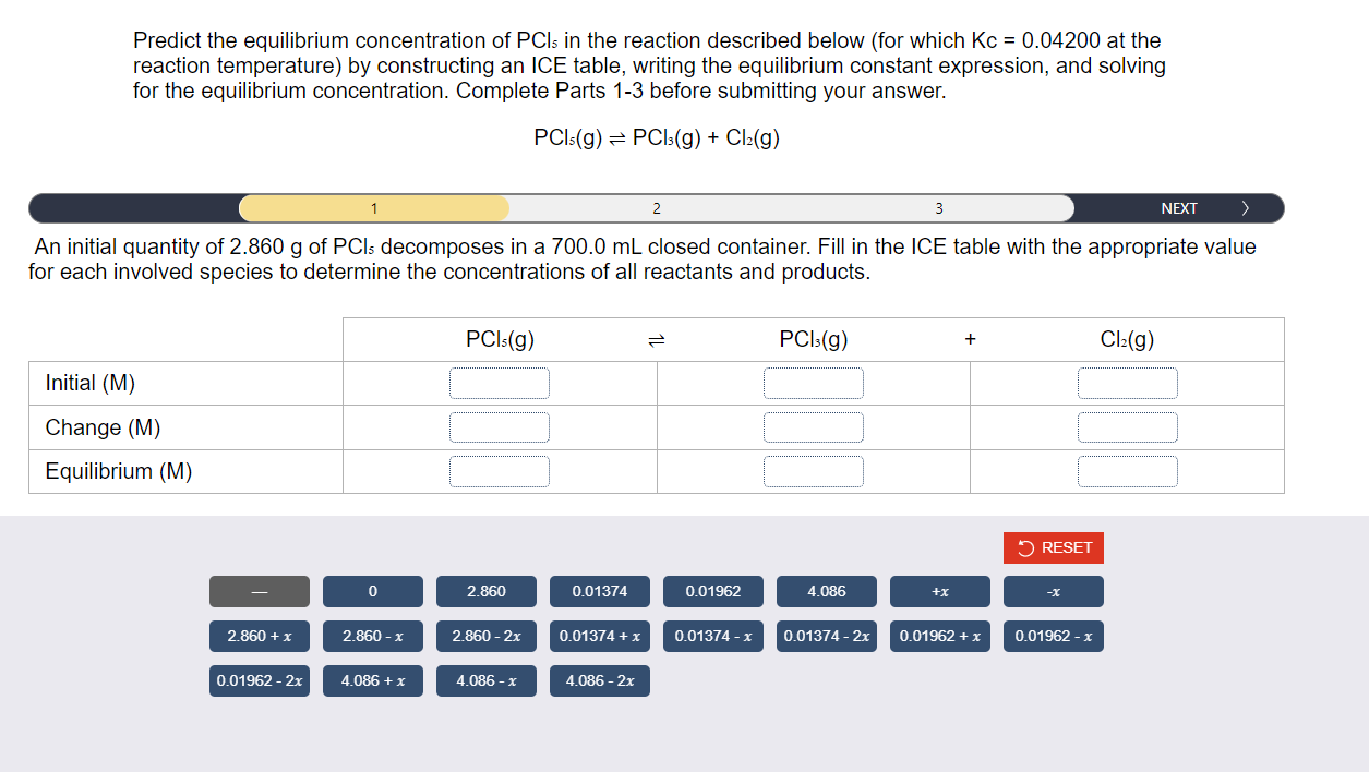 Solved An Initial Quantity Of G Of Pcls Decomposes In Chegg