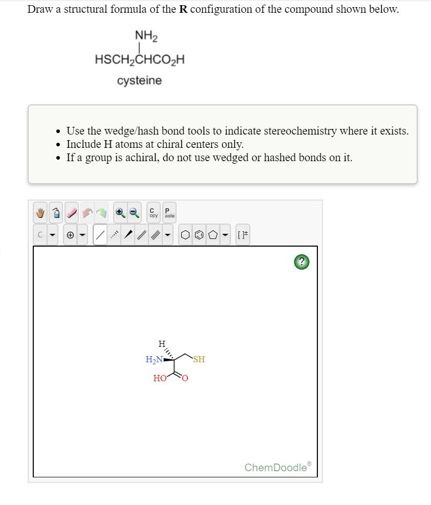 Solved Draw A Structural Formula Of The R Configuration O Chegg