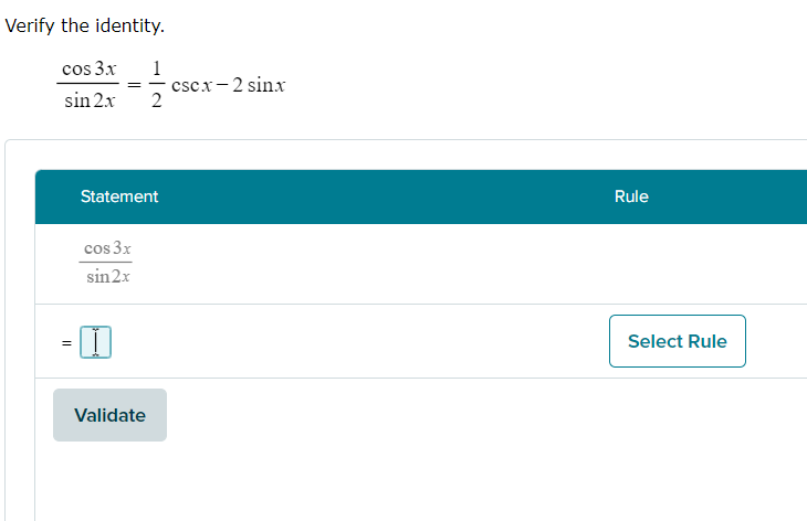 Solved Verify The Identity Cos X Sin X Cscx Sinx Chegg