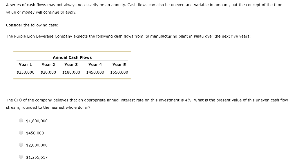 Solved A Series Of Cash Flows May Not Always Necessarily Be Chegg