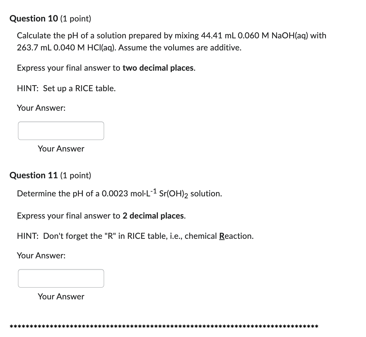 Solved Calculate The PH Of A Solution Prepared By Mixing Chegg