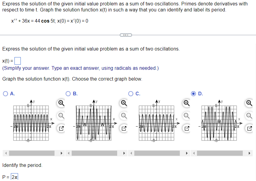 Solved Express The Solution Of The Given Initial Value Chegg